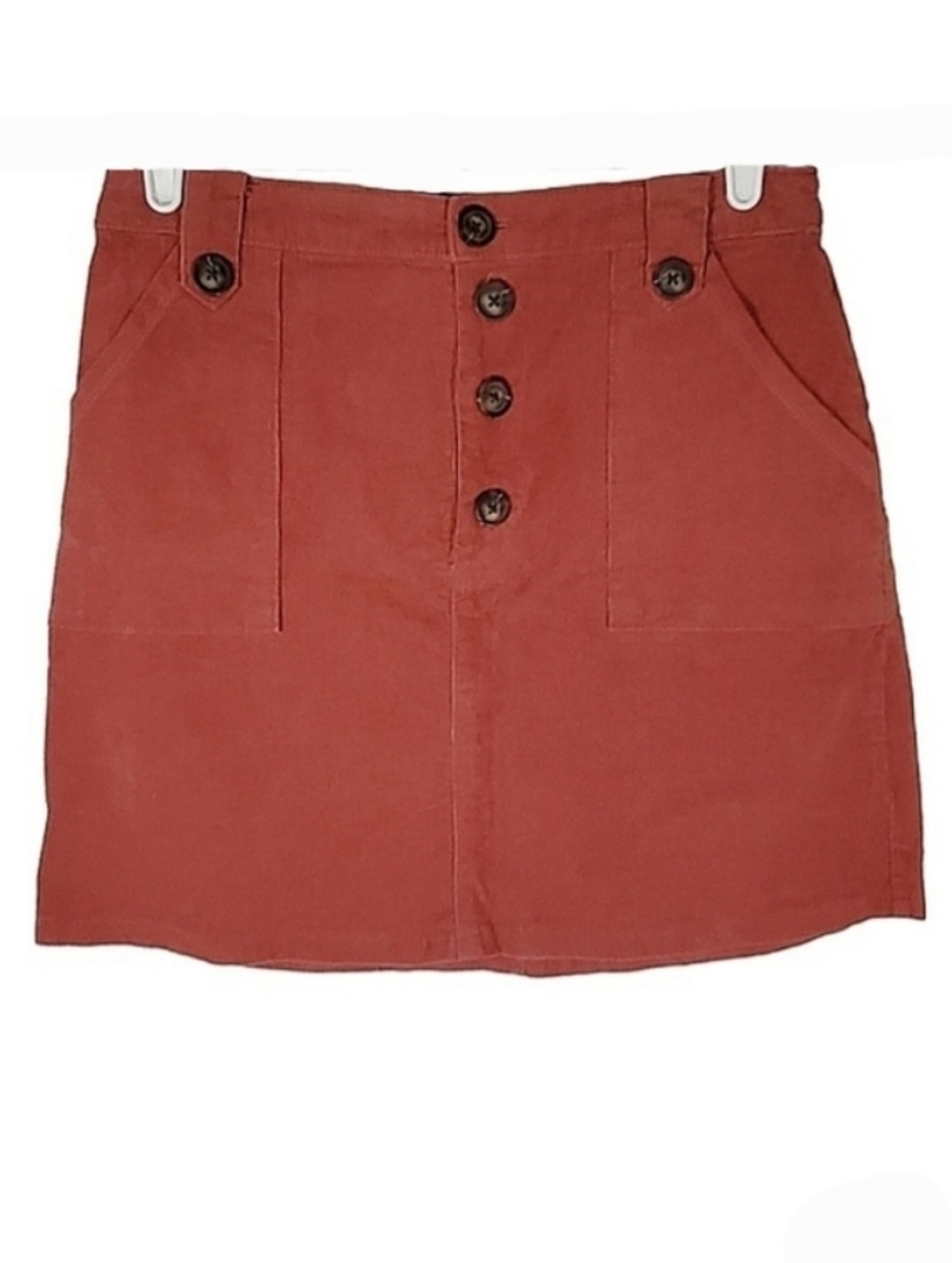 2213 * Rue21 Corduroy Mini Skirt Rust Red Terracotta Color Size M